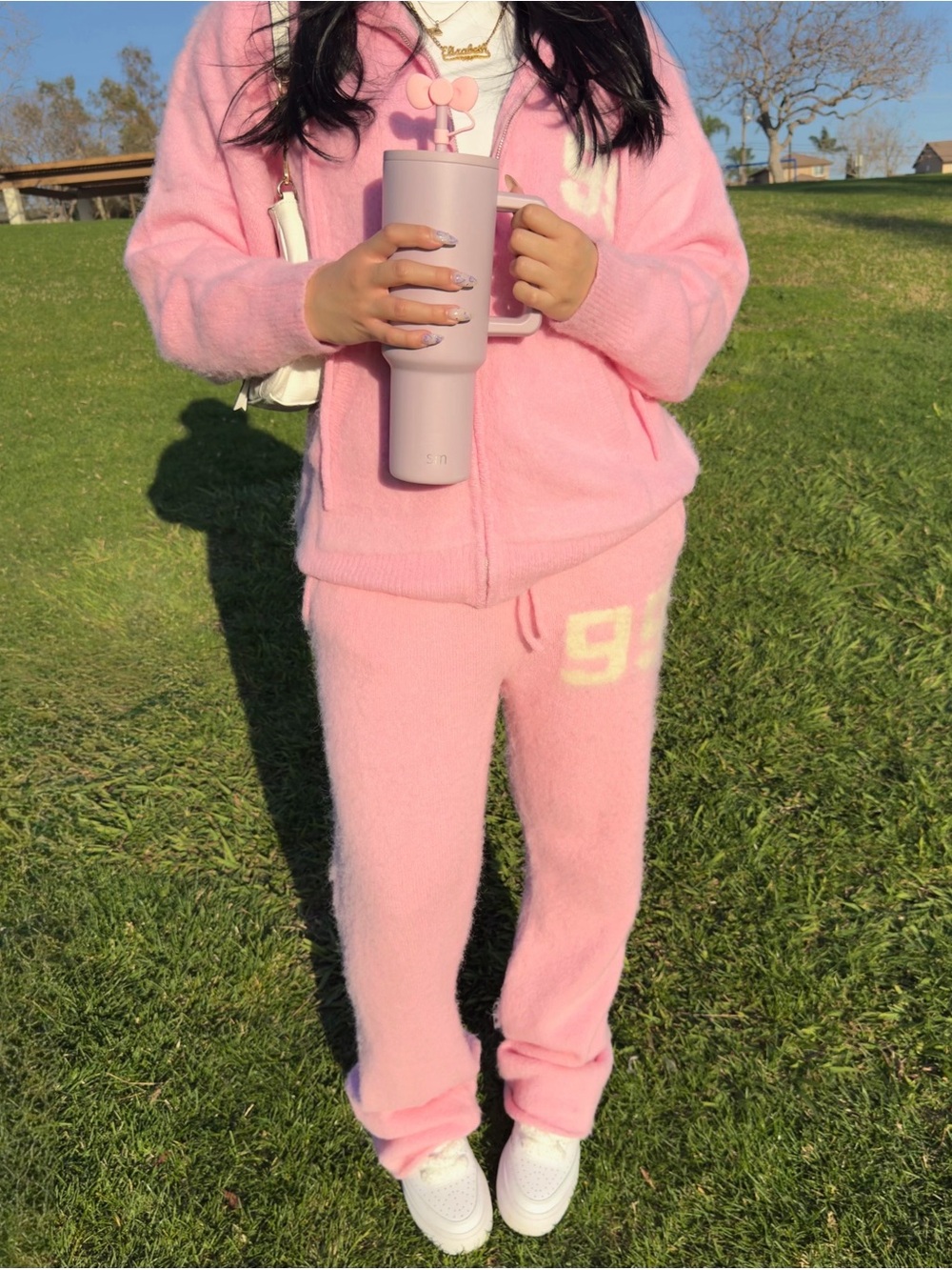 Pink Mohair Brainwashed1999 Jumpsuit Pants Set